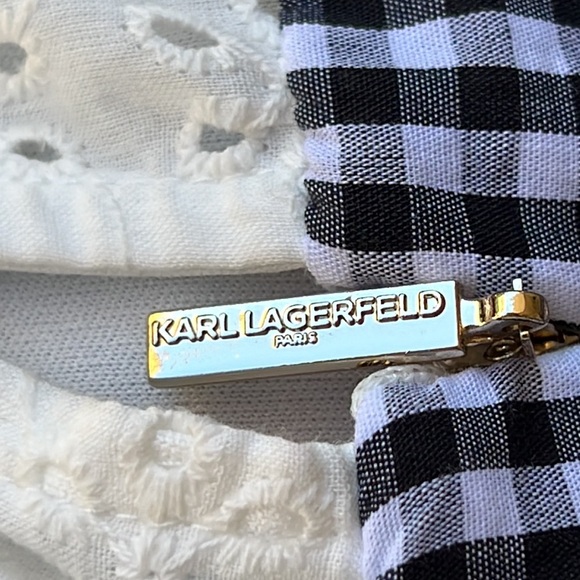 Karl Lagerfeld Floral Gingham Shift Dress - Picture 12 of 12